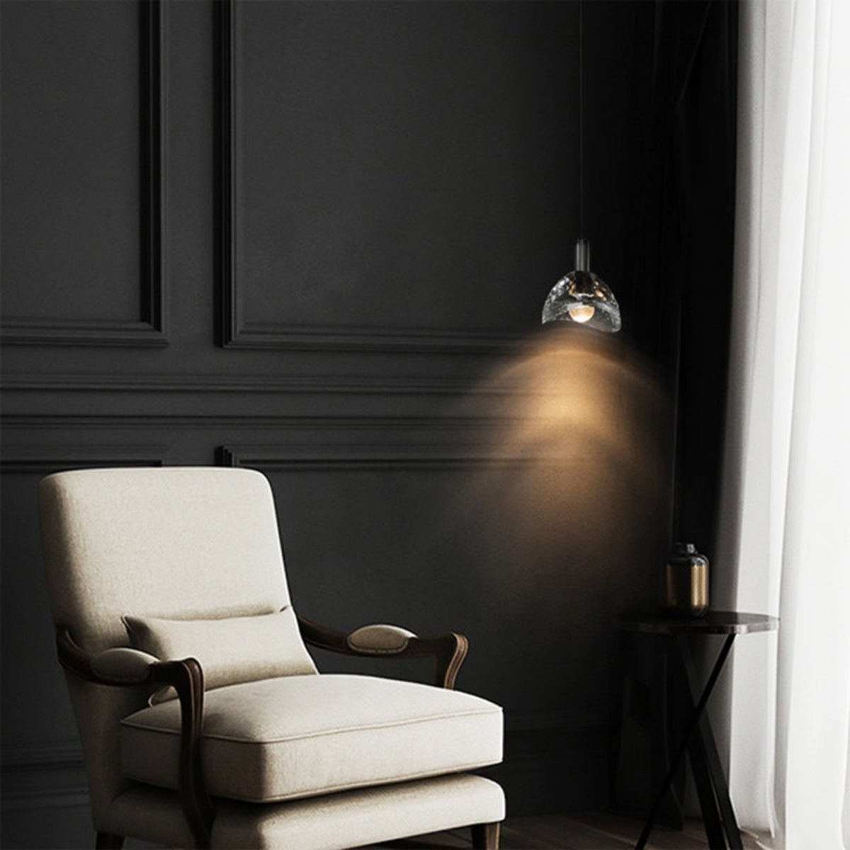 Raquel Dining Room Crystal Pendant Light Black