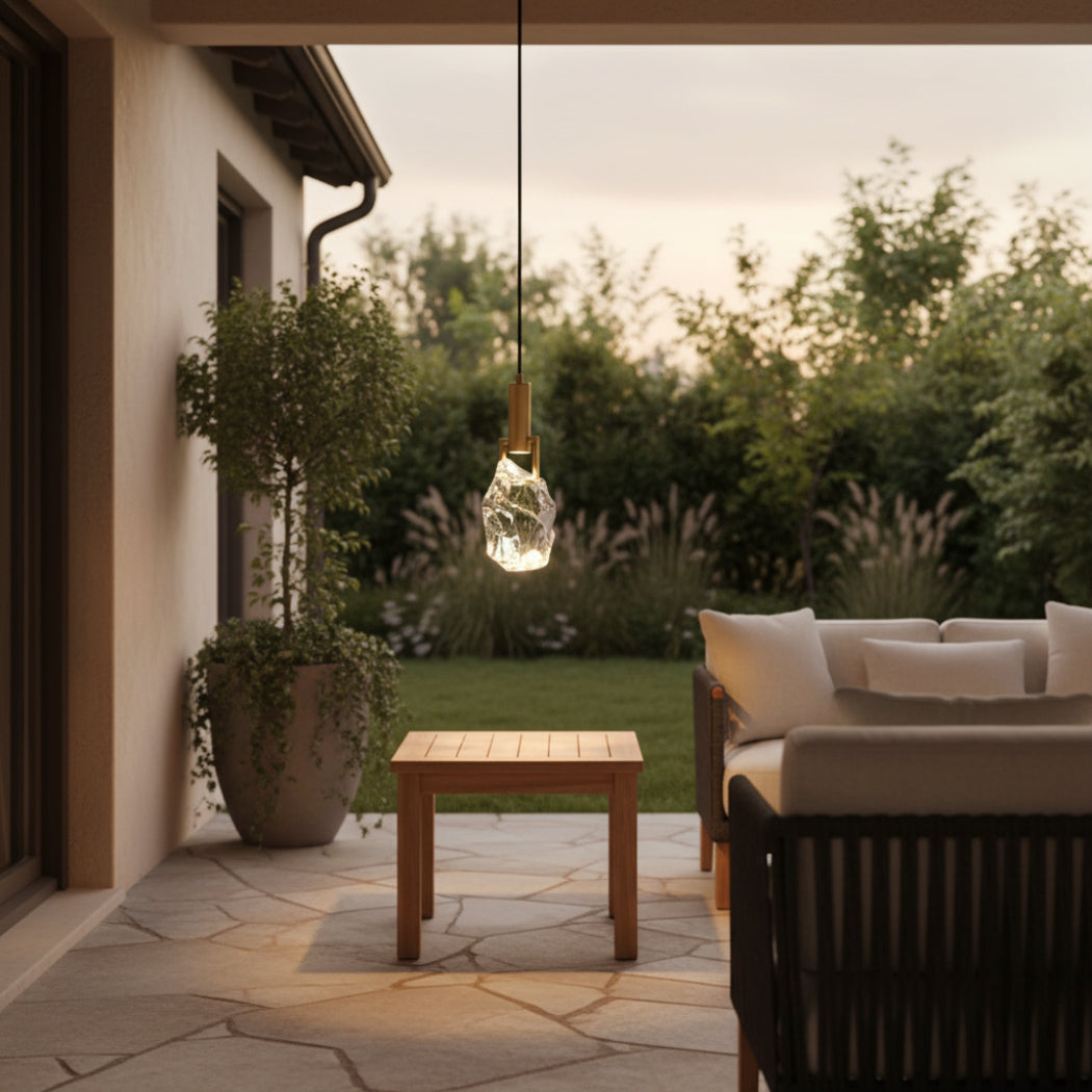Modern Amorphous Crystal Pendant Light