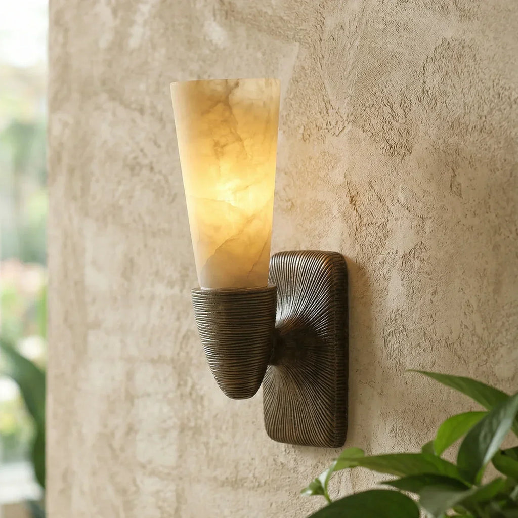 Twist Tapered Alabaster Wall Sconce