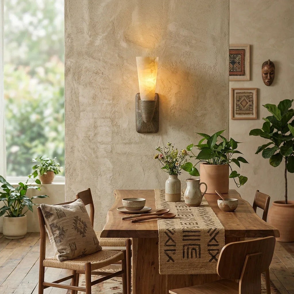 Twist Tapered Alabaster Wall Sconce