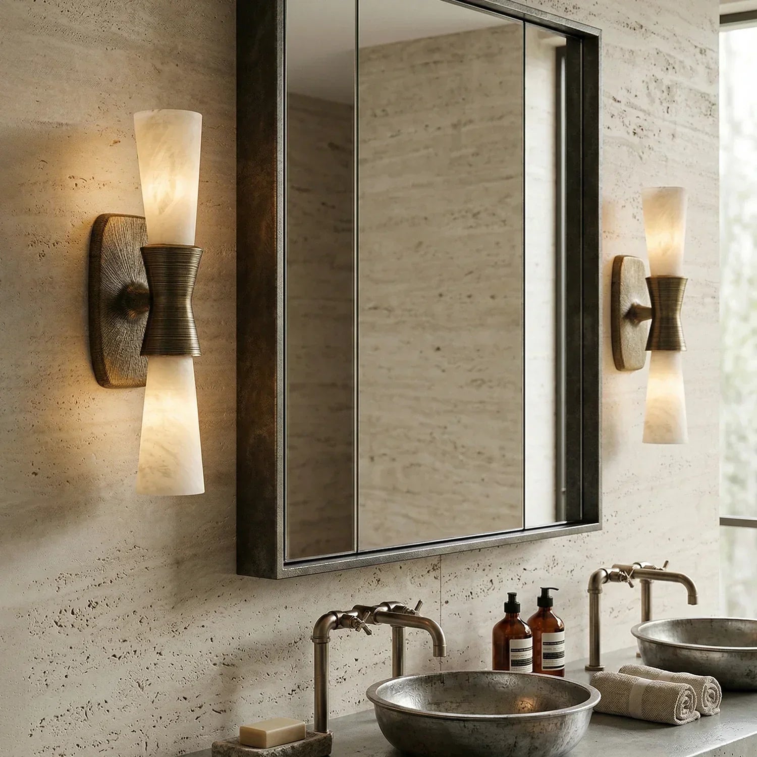Twist Tapered Alabaster Wall Sconce
