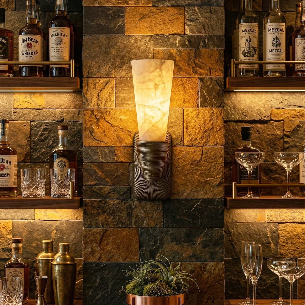Twist Tapered Alabaster Wall Sconce