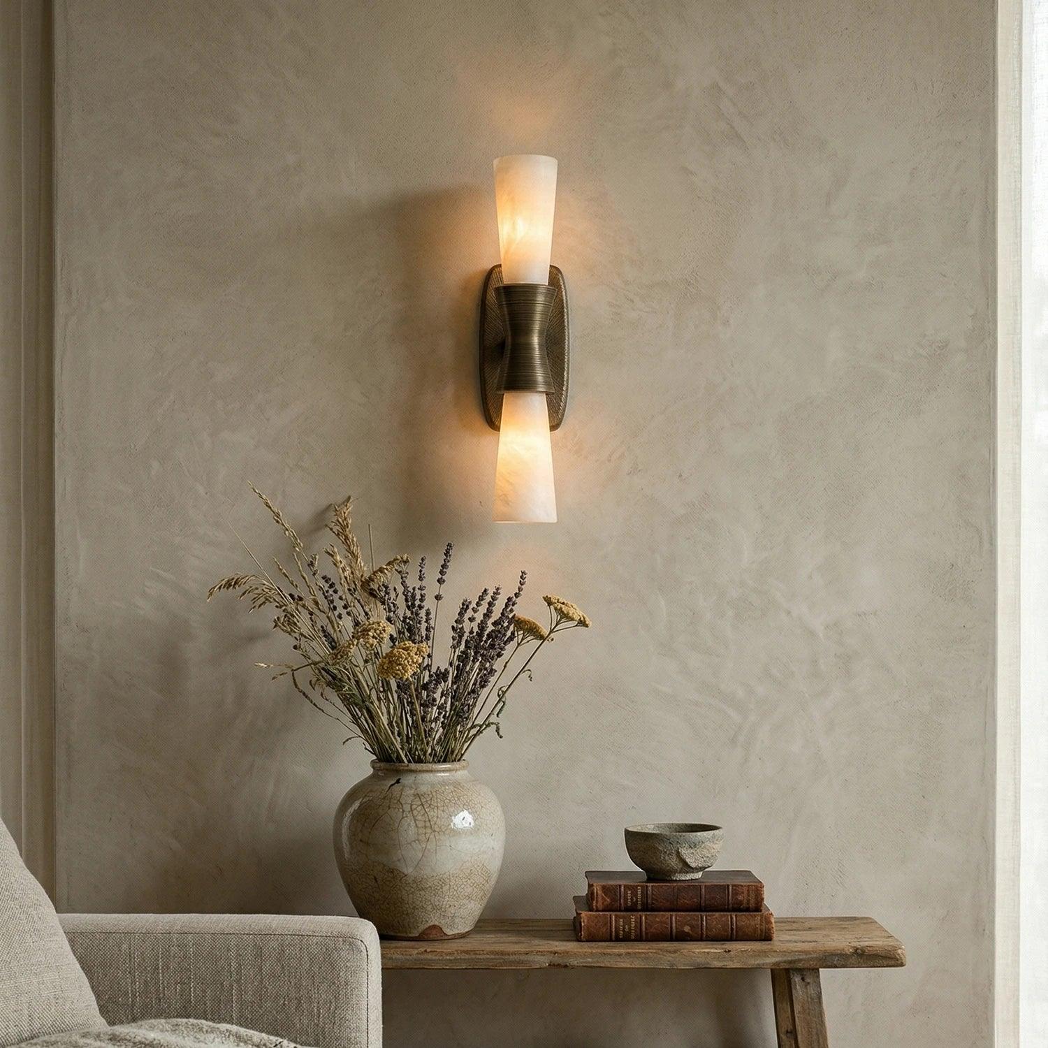 Twist Tapered Alabaster Wall Sconce